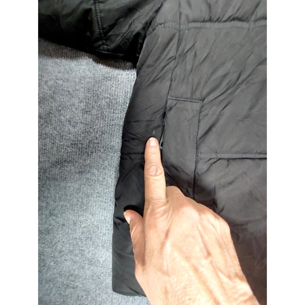 Zara Women's M Black Hooded Puffer Jacket Coat Heavy Quilted Streetwear Full Zip - Picture 11 of 11